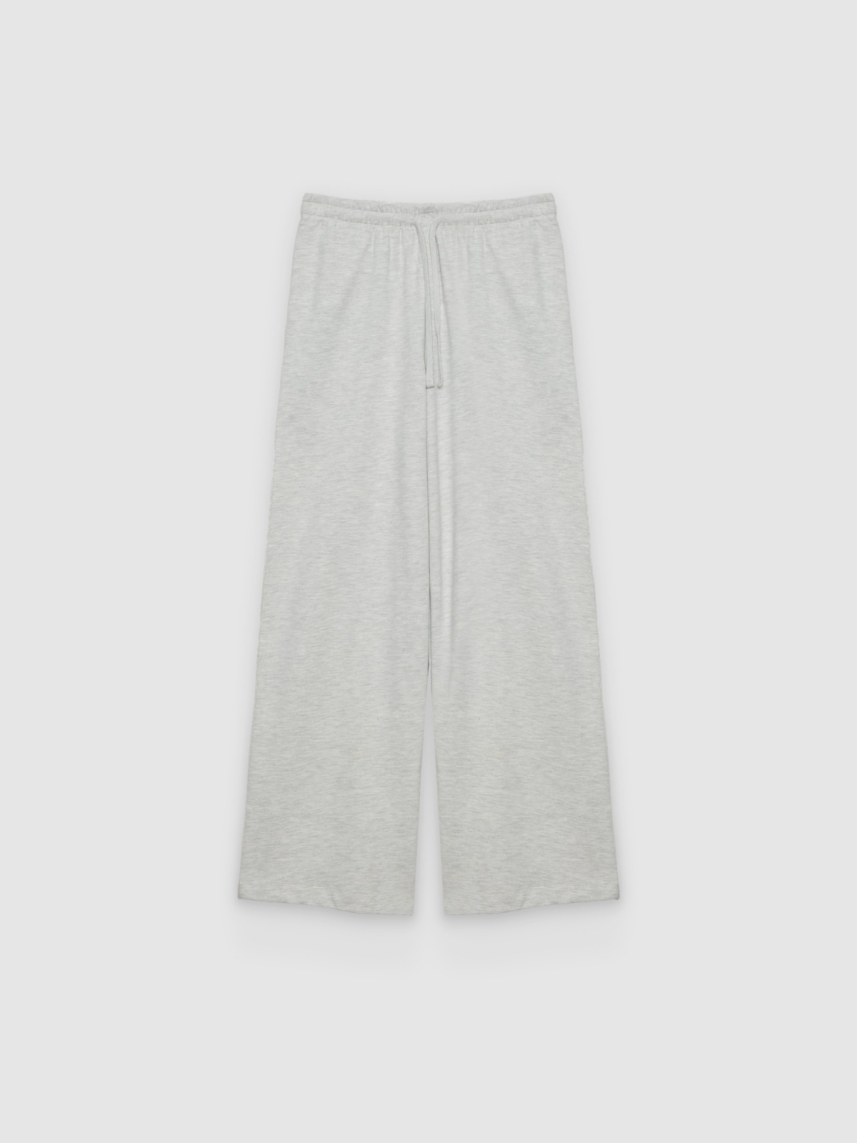 %Pto% Plain high-waisted fleece sweatpants light melange front view