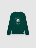 %Pto% Camiseta estampada Greenhill verde oscuro vista frontal