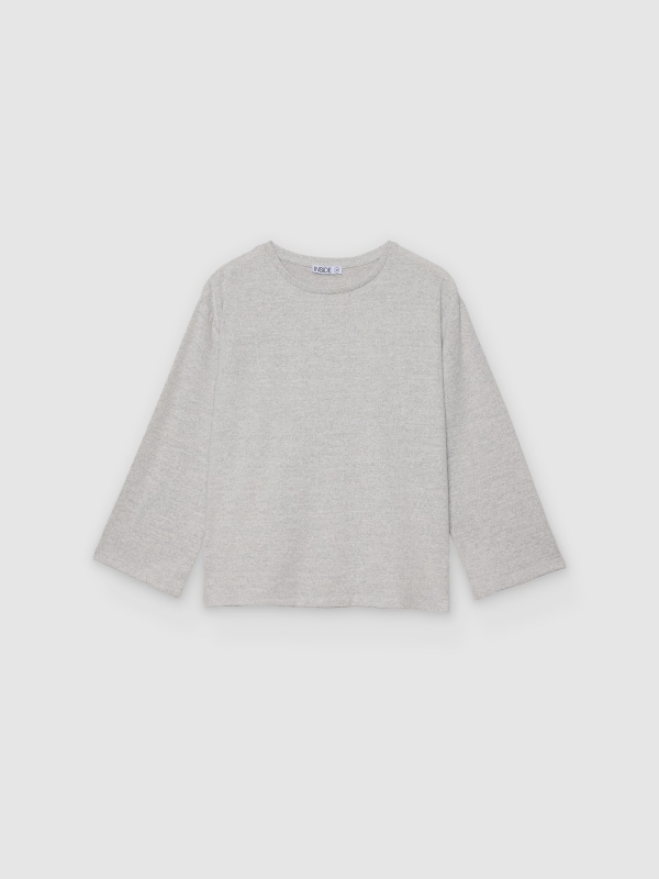  Oversized knit T-shirt light melange front view