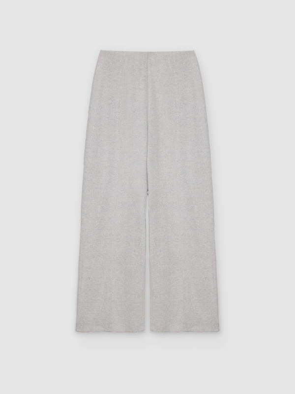  Calça soft wide leg cintura alta melange claro vista frontal