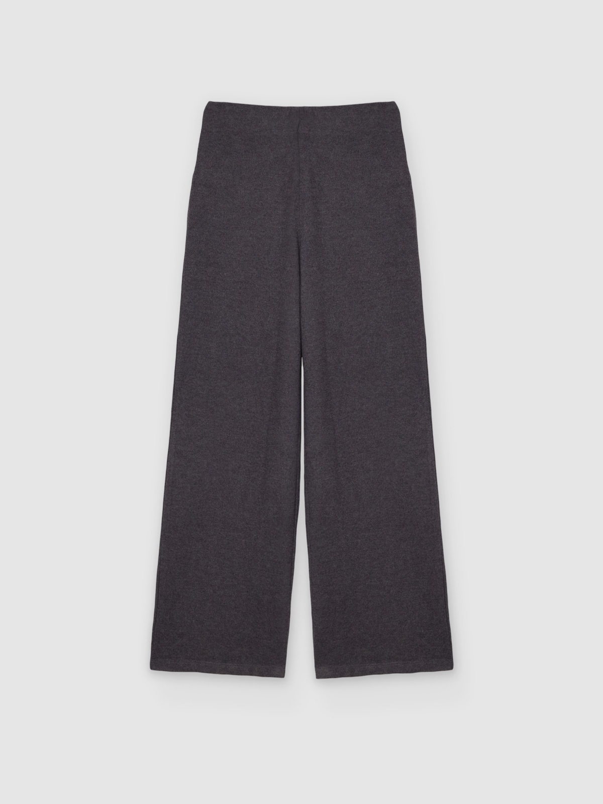%Pto% Calça wide leg de cintura alta melange escuro vista frontal