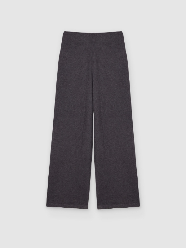  Pantalón wide leg tiro alto melange oscuro vista frontal