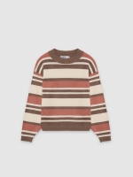 %Pto% Jersey de punto a rayas multicolor vista frontal