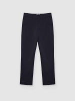 %Pto% Calça chino de cintura alta slim azul marinho vista frontal