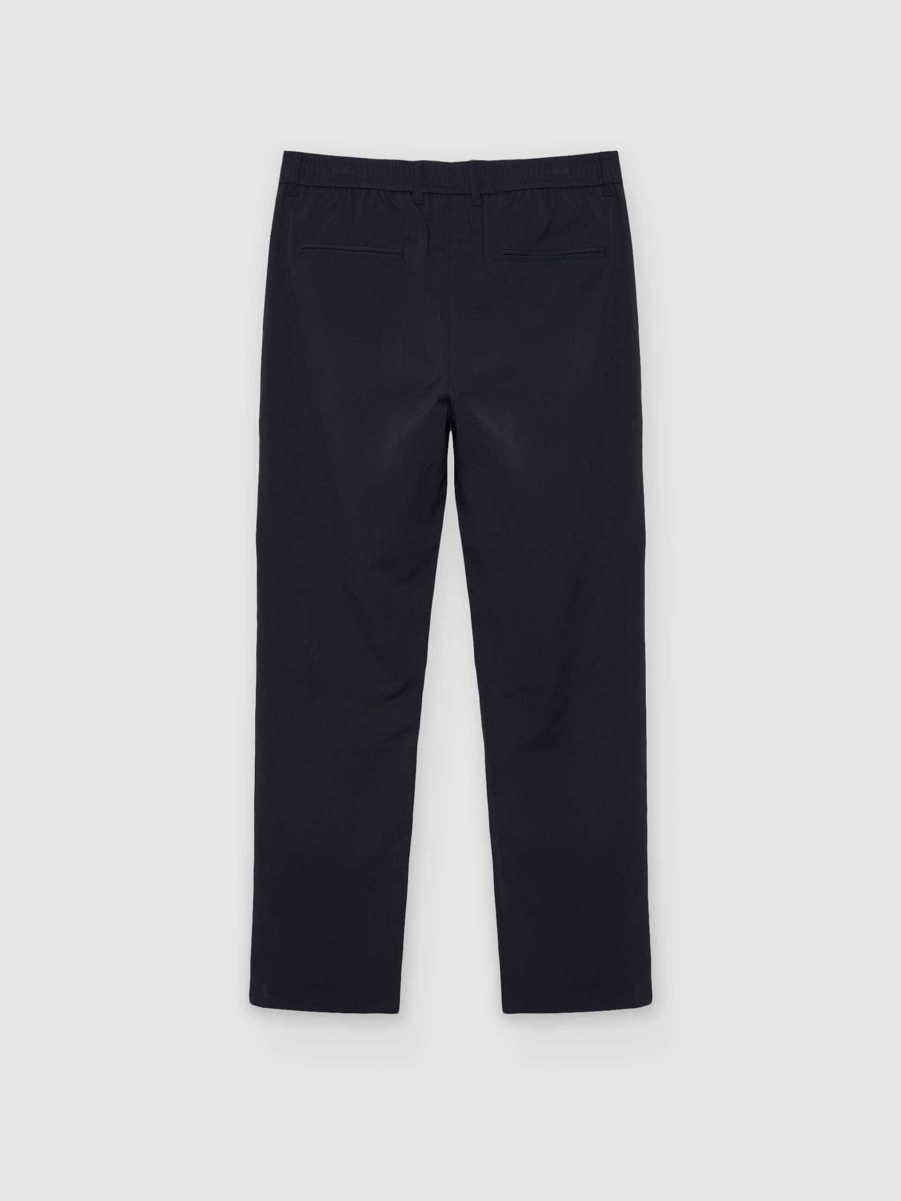  Calça chino de cintura alta slim azul marinho vista frontal
