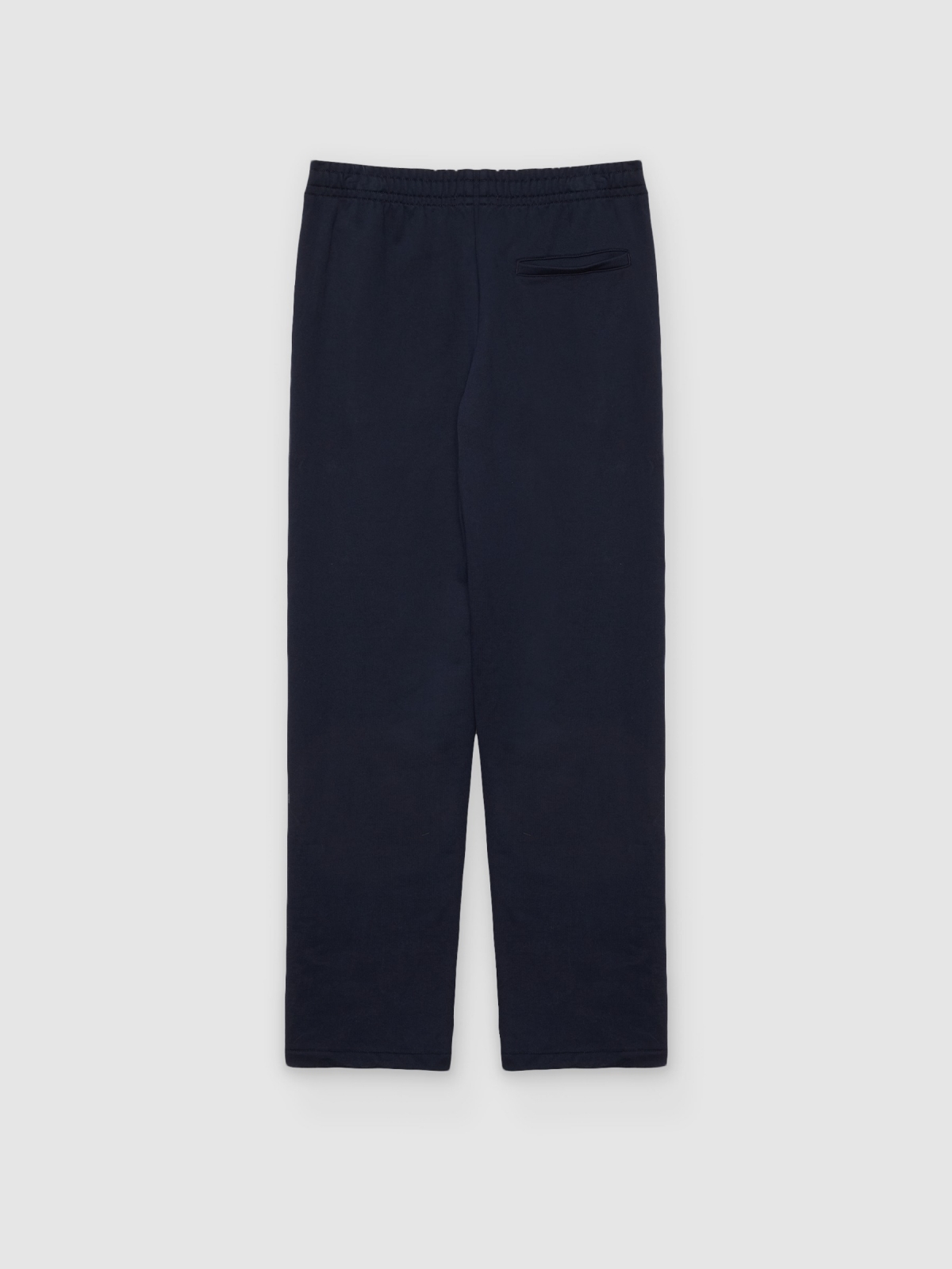 Jogger felpa tiro alto regular azul marinho vista traseira