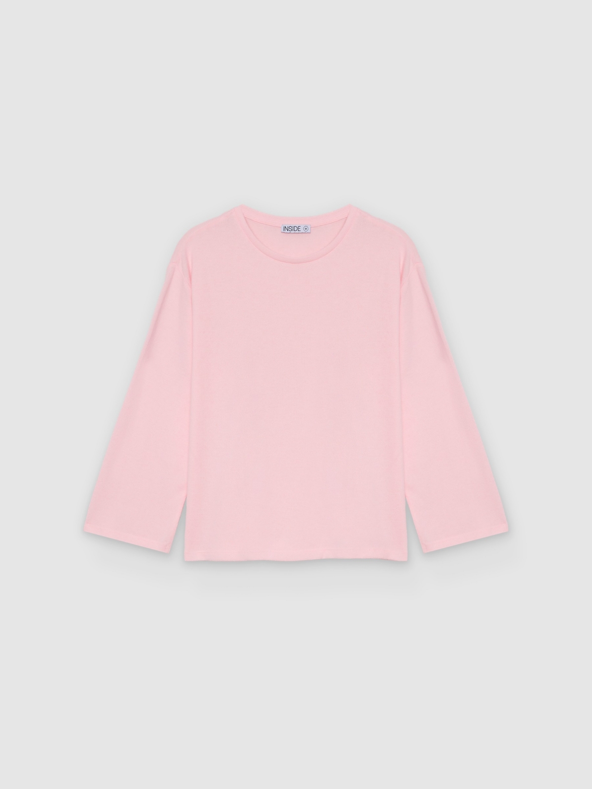 %Pto% Camiseta punto oversize rosa claro vista frontal