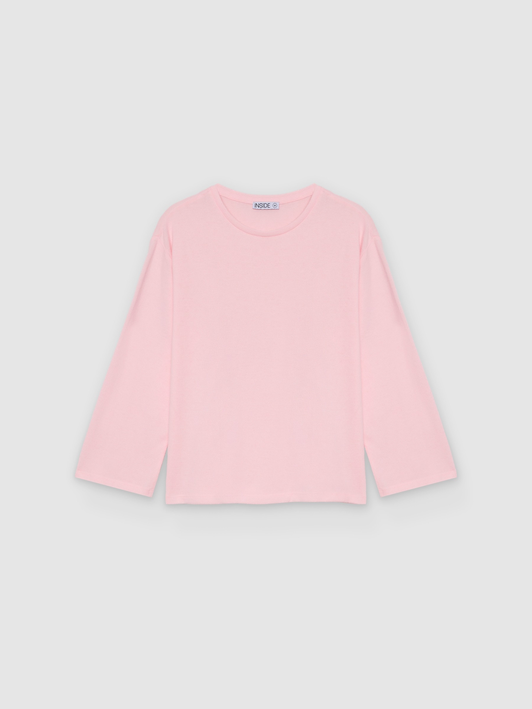  Camiseta punto oversize rosa claro vista frontal