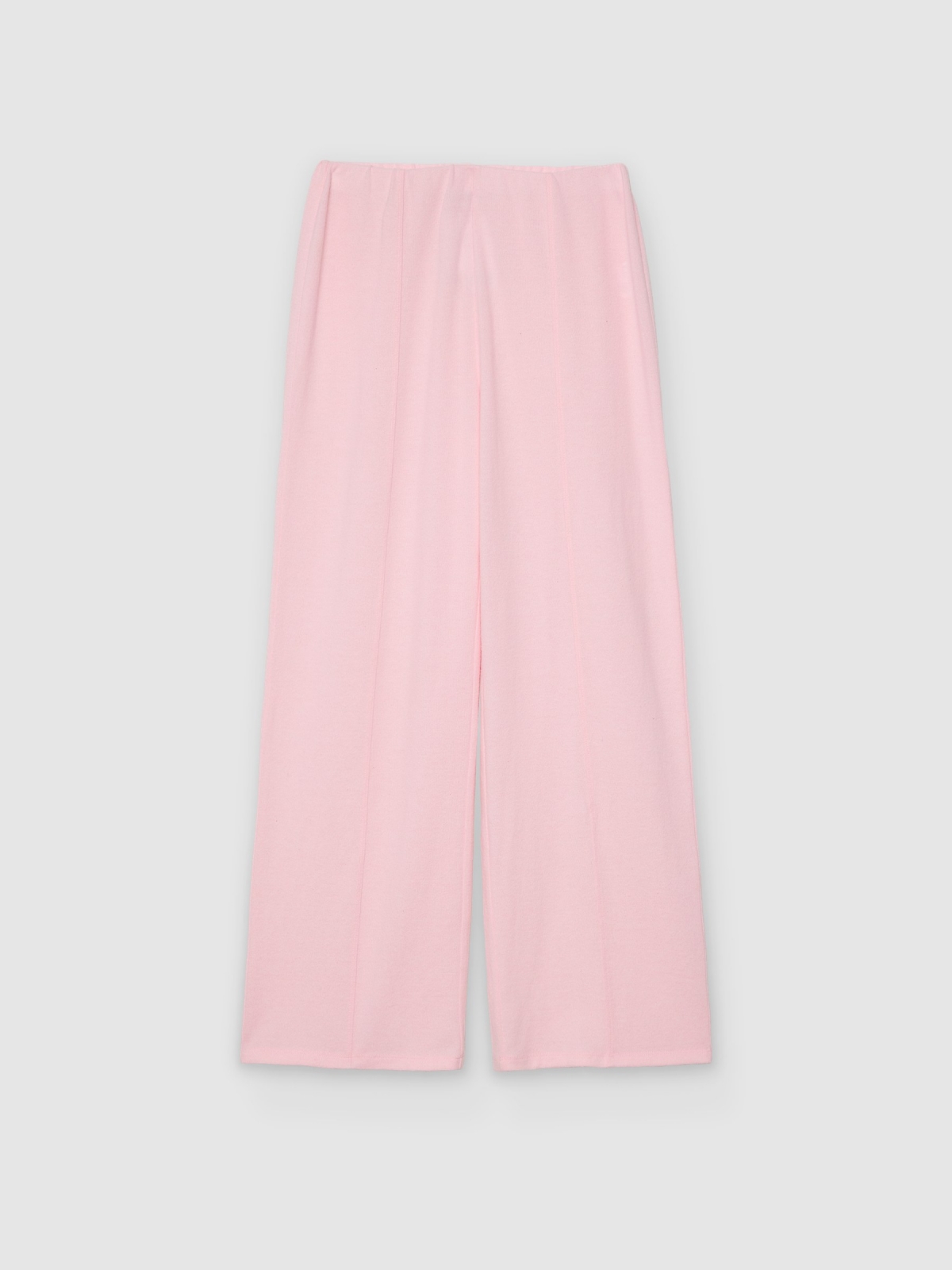 %Pto% High-waisted soft wide-leg pants light pink front view