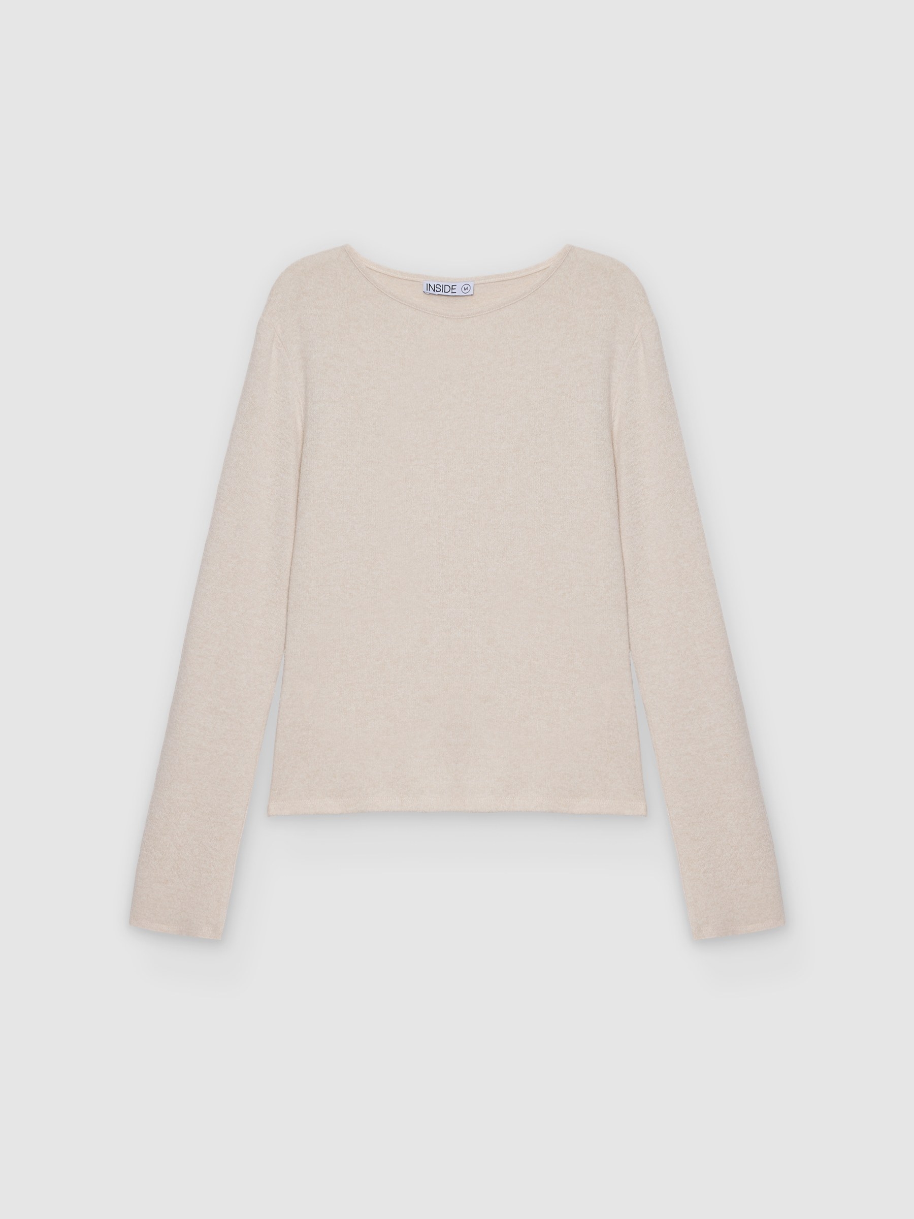  Basic boat neck t-shirt sand front view