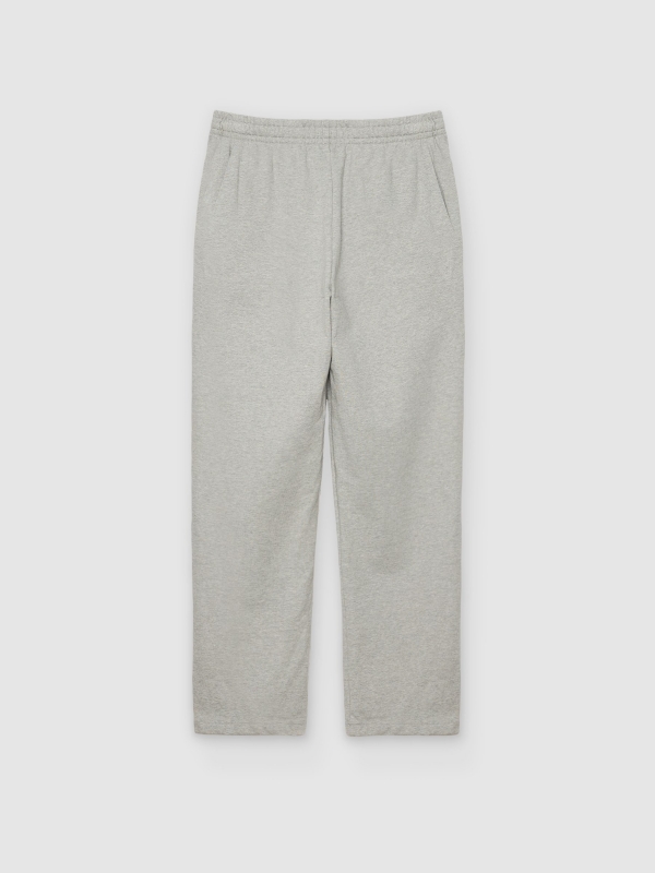  High-rise regular fleece joggers grey vigore front view
