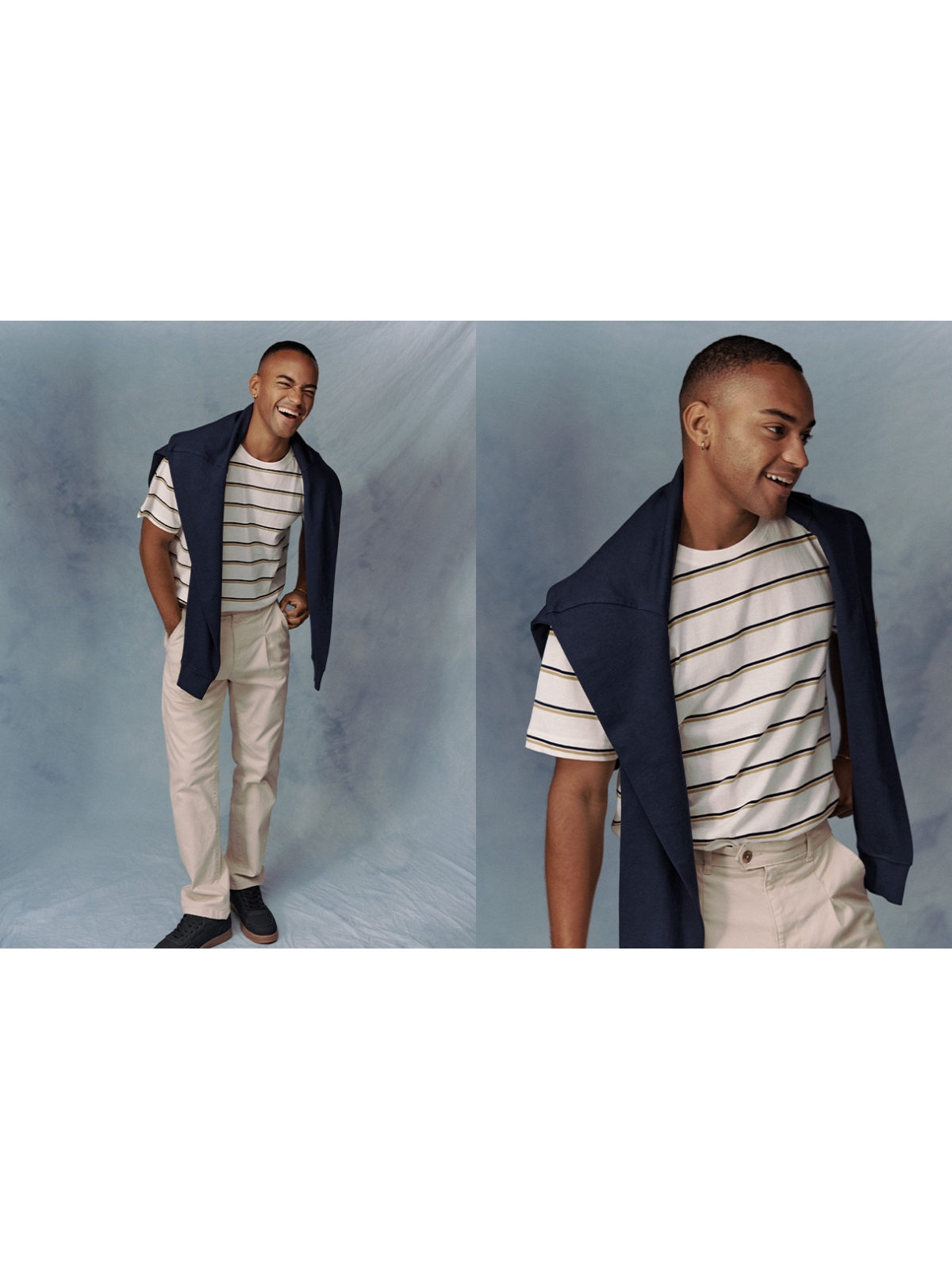 %NewExtra% Striped crew neck T-shirt raw