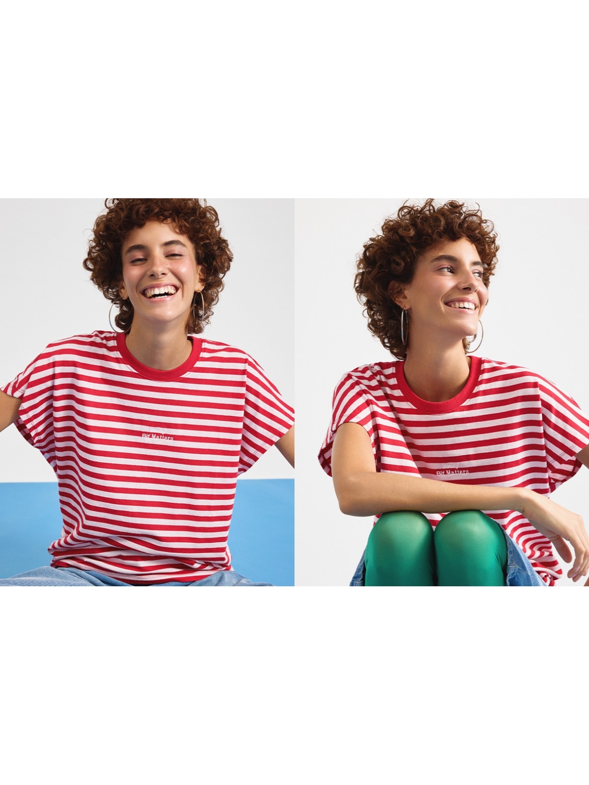 %NewExtra% Camiseta oversized listrada carmim