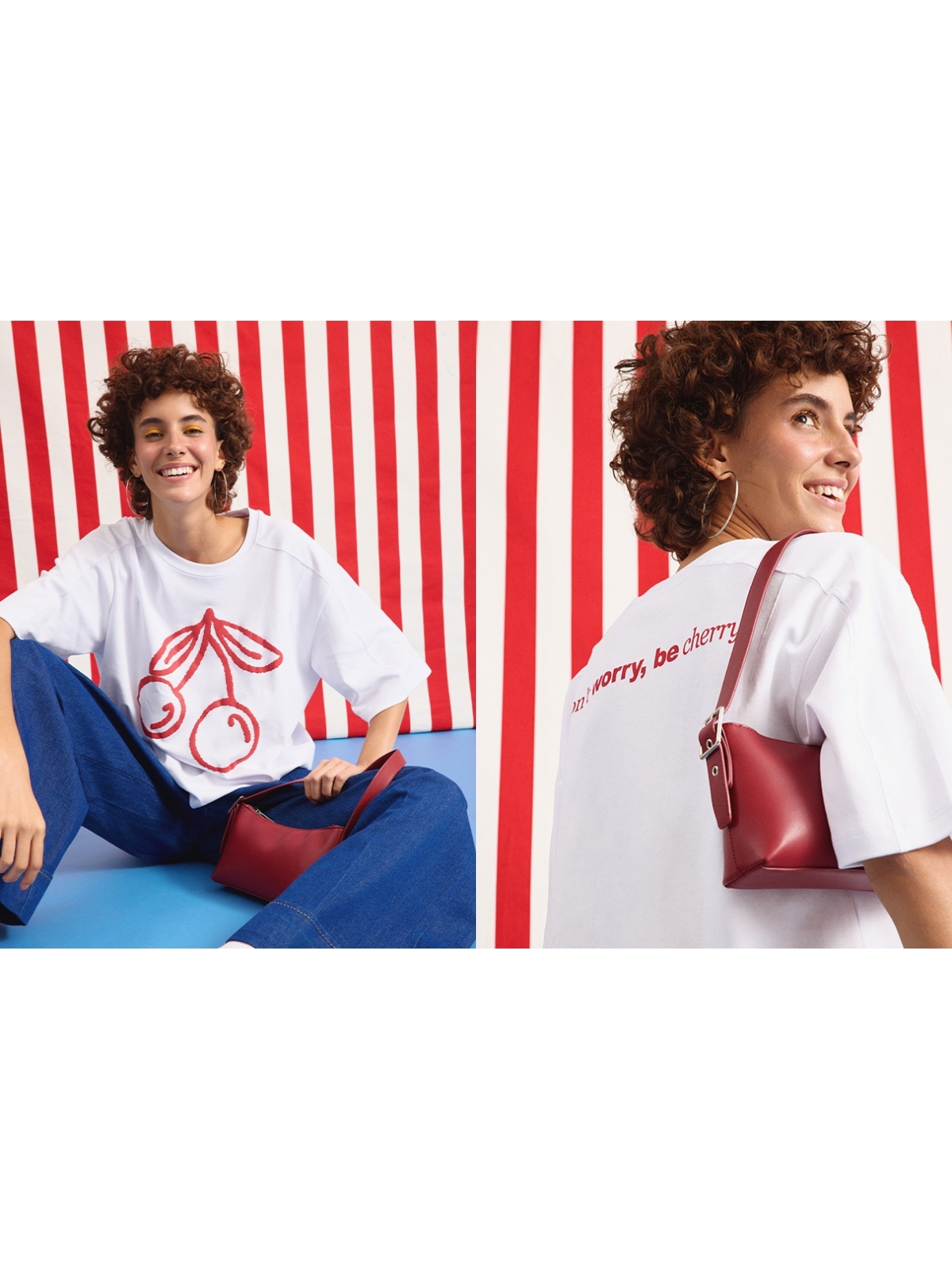 %NewExtra% Boxy cherry T-shirt white