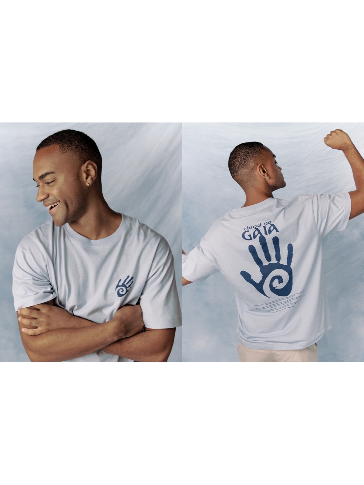 %NewExtra% Hand print t-shirt sky blue