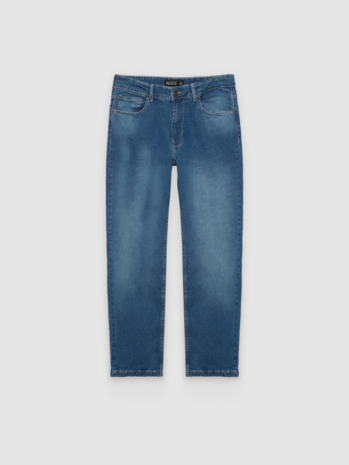 %Pto% Jeans regular básicos desgastados azul vista frontal