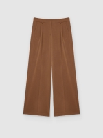 %Pto% Pantalón palazzo doble pinza marrón vista frontal