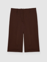 %Pto% Bermuda fluida con trabillas chocolate vista frontal
