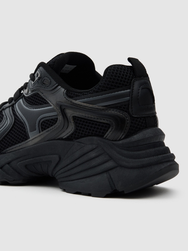 Deportiva casual running nylon negro vista detalle