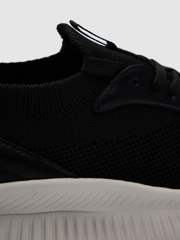 Black mesh sneaker black detail view