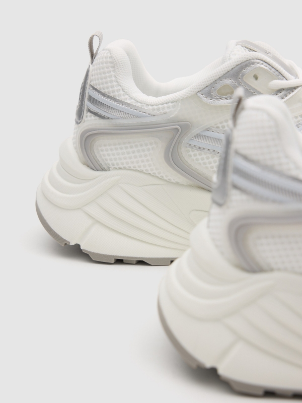 Zapatillas combinadas running nylon blanco vista detalle