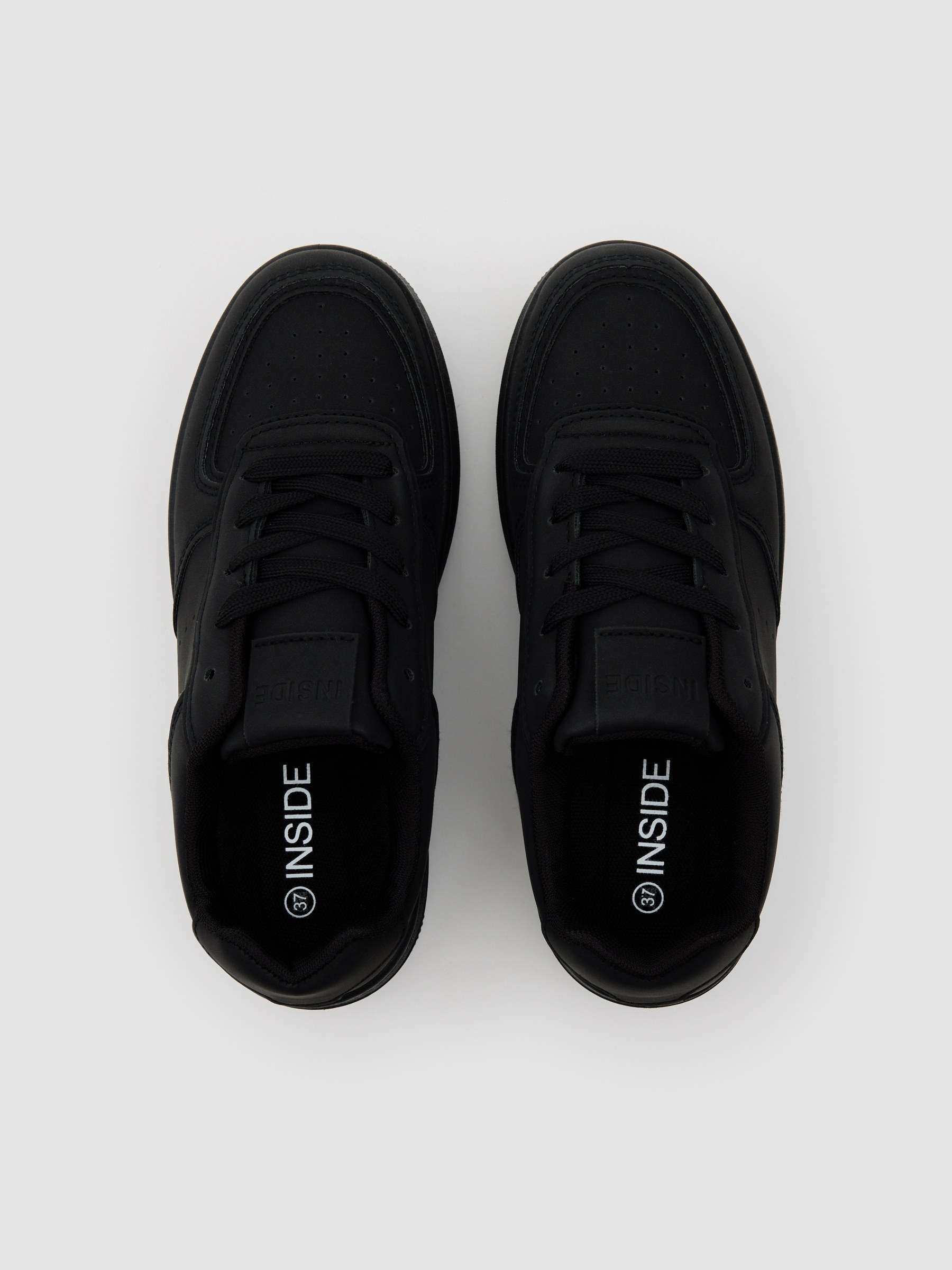 Deportiva baja cremallera plataforma negro