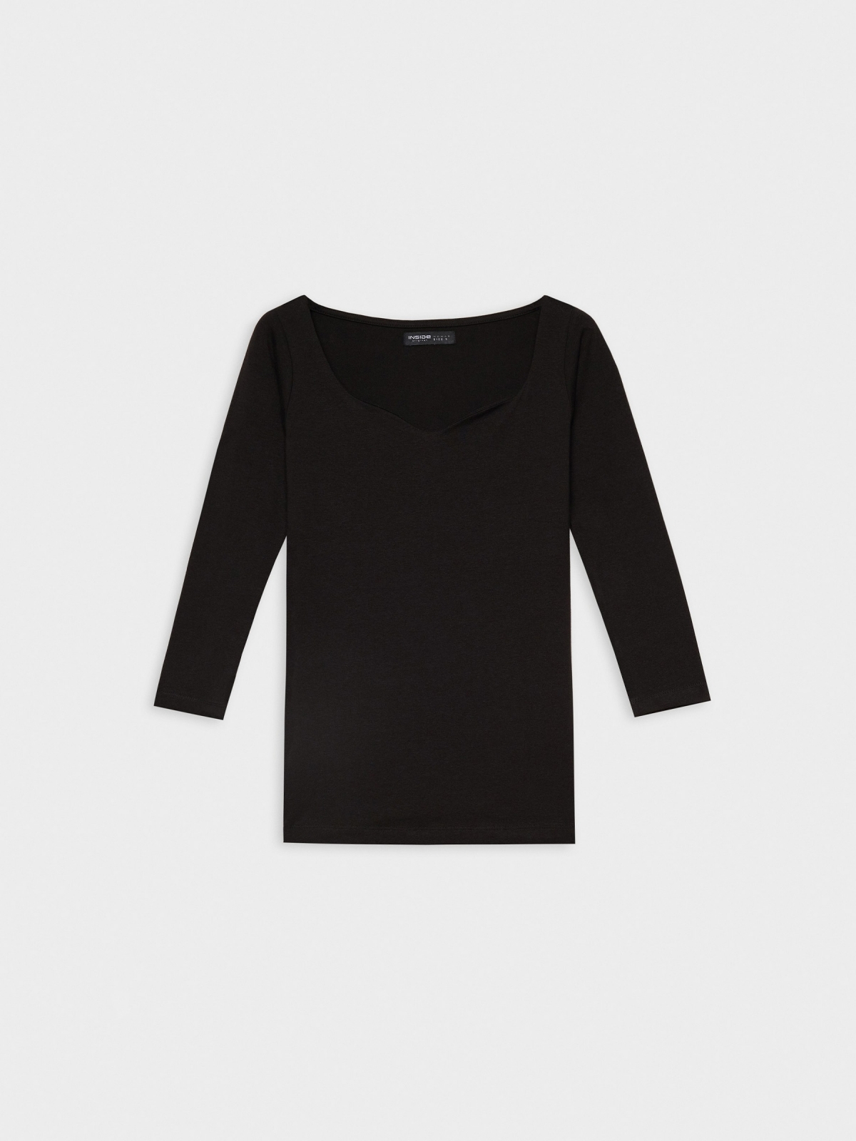 %Pto% Camiseta básica de corazón negro vista frontal