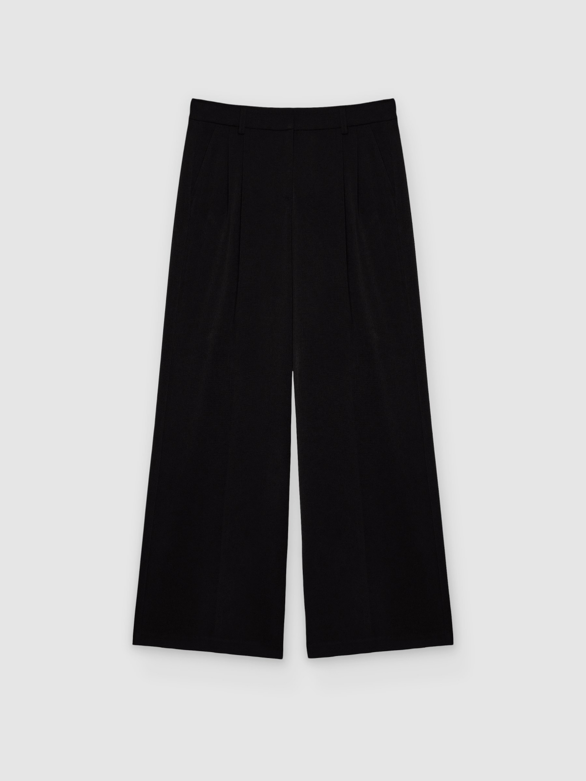 %Pto% Double-pleat palazzo pants black front view