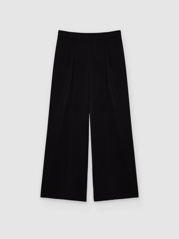  Double-pleat palazzo pants black front view