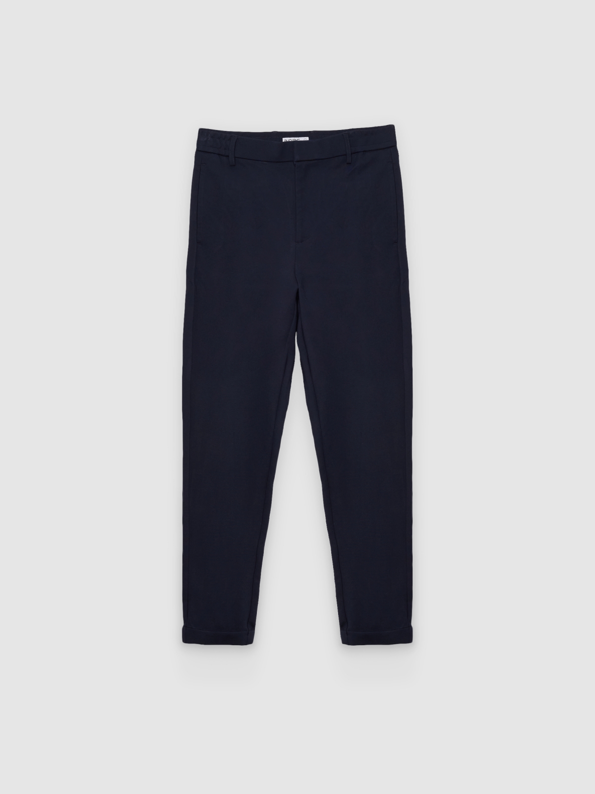 %Pto% Pantalón chino slim tiro alto azul marino vista frontal