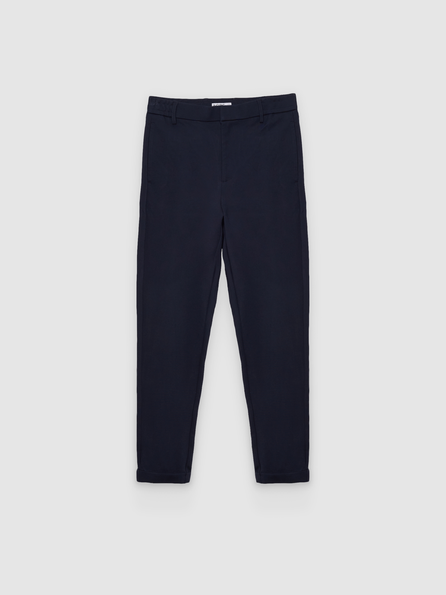 Pantalón chino slim tiro alto azul marino vista general frontal