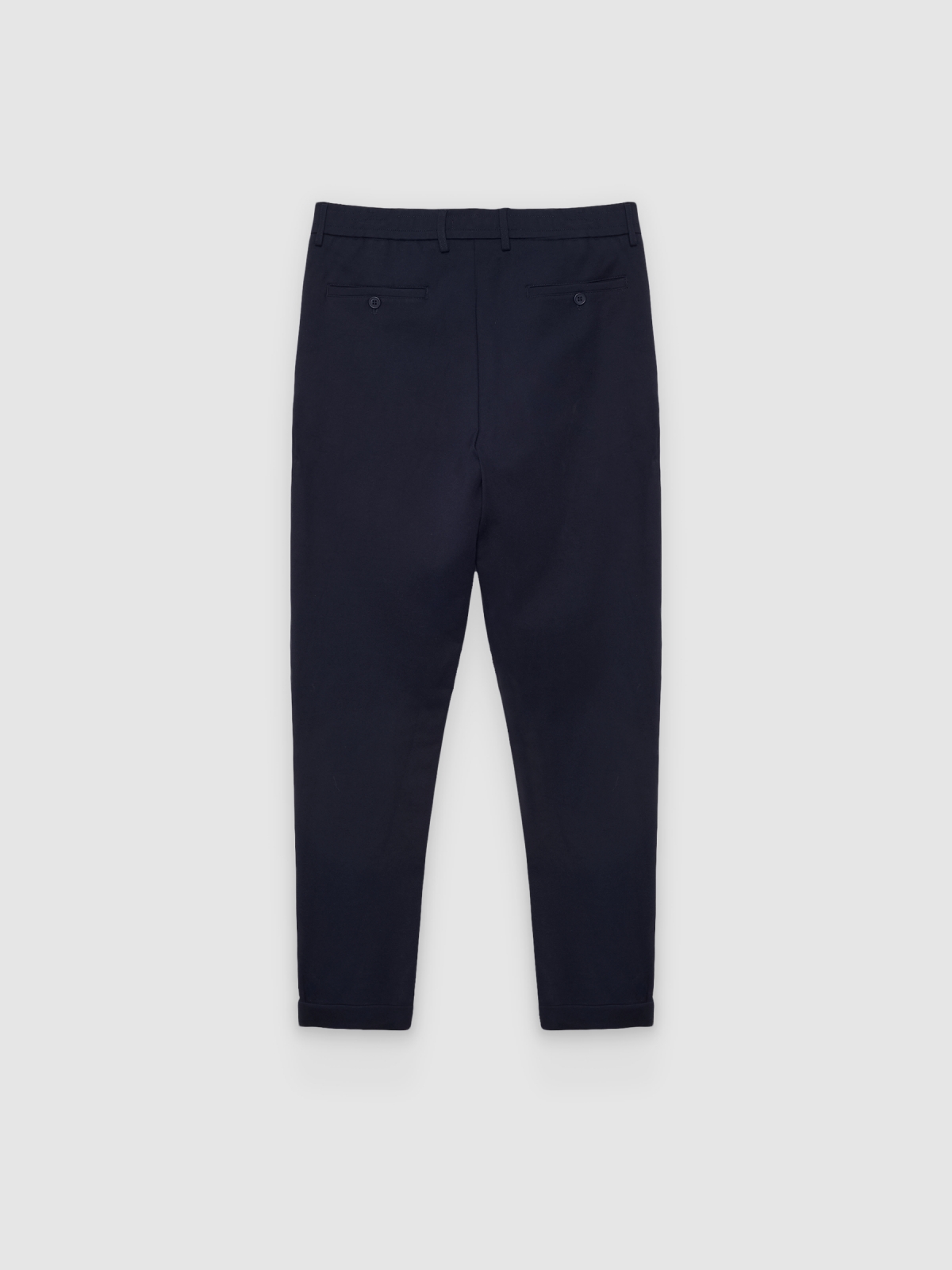 Pantalón chino slim tiro alto azul marino vista trasera