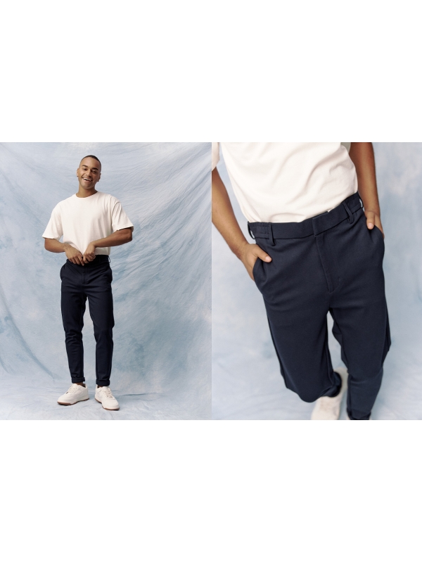  Pantalón chino slim tiro alto azul marino
