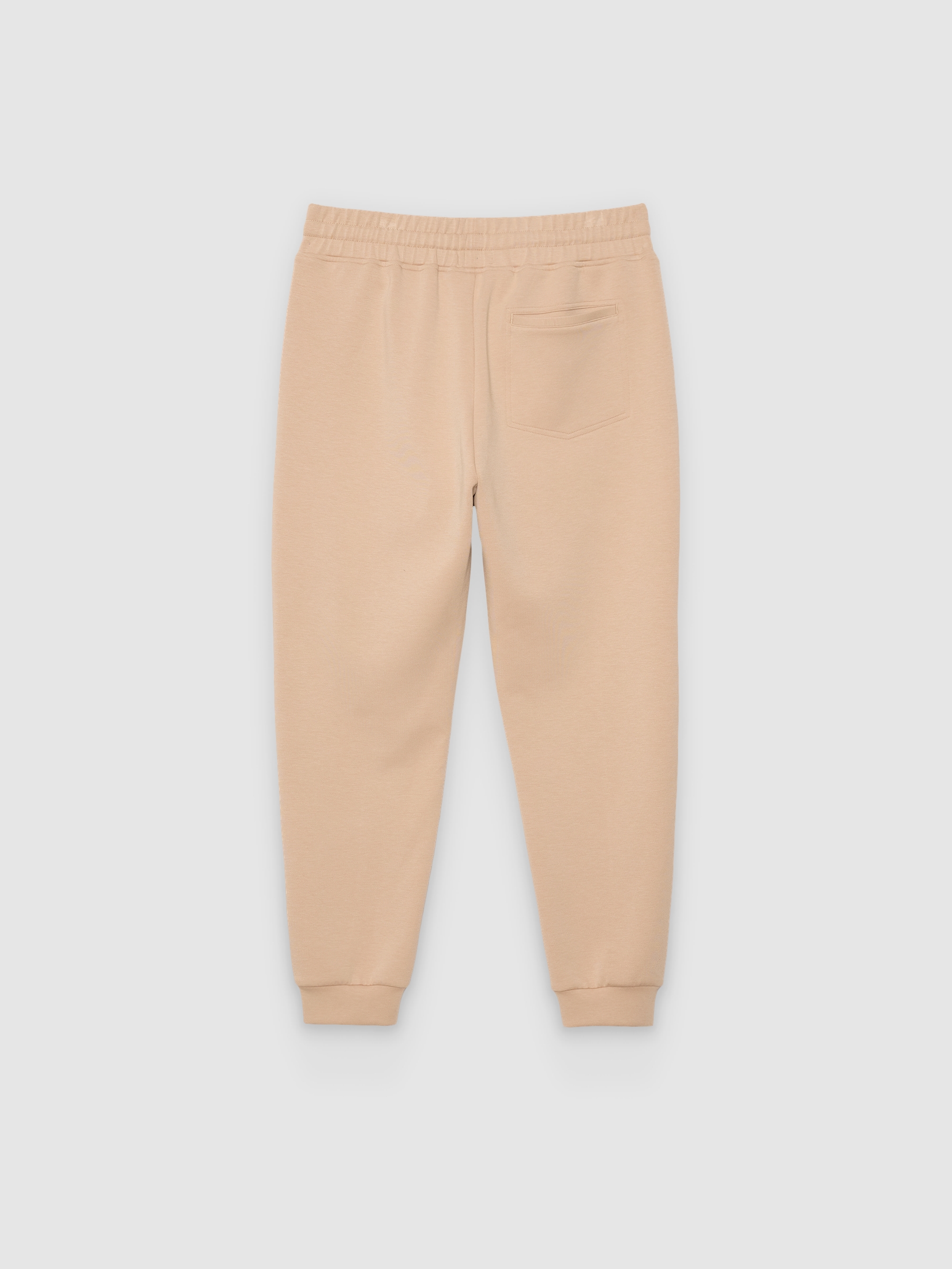 Pantalón jogger slim fit de felpa beige vista general frontal