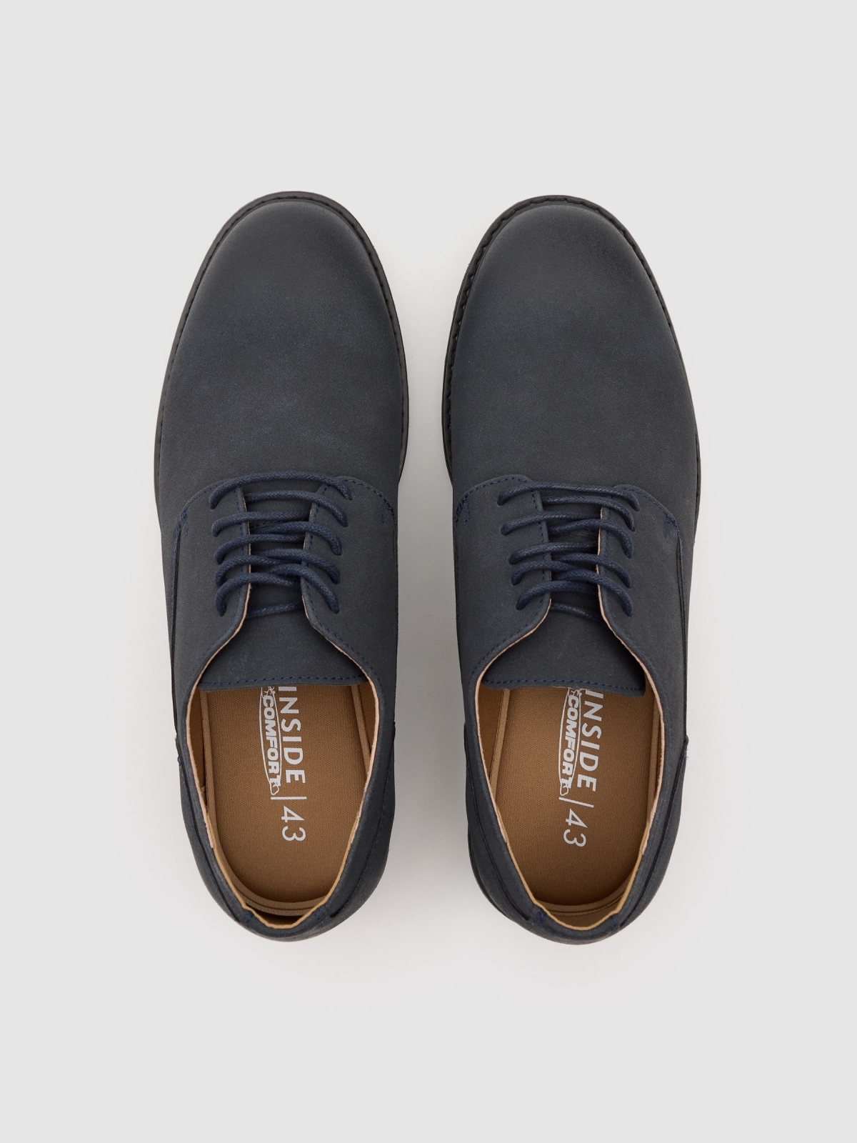 Classic lace-up dress shoe dark blue zenithal view