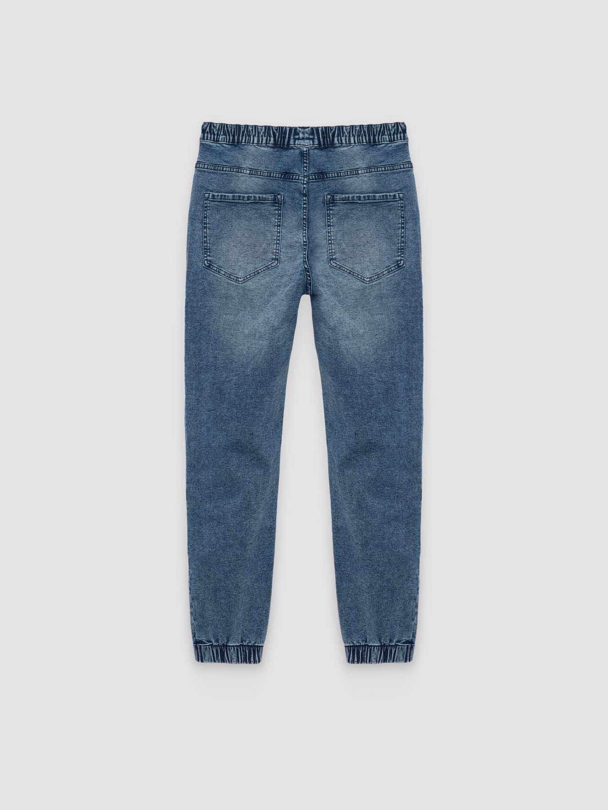 Denim jogger pants blue back view