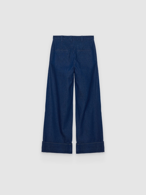  Wide-leg jeans with pleats dark blue front view