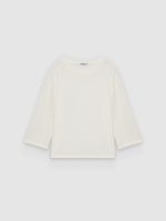 %Pto% Camiseta oversize viscosa blanco roto vista frontal