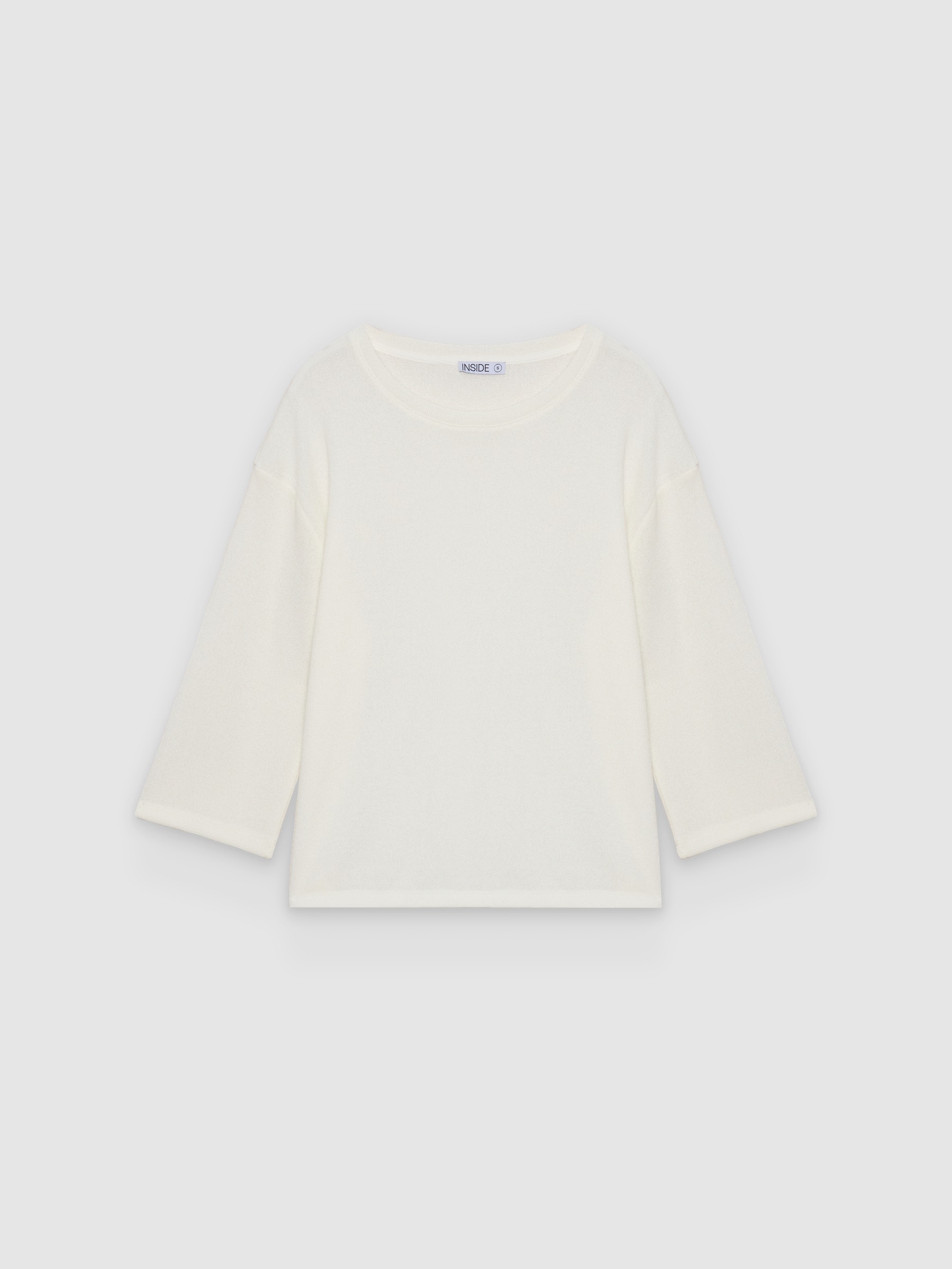 %Pto% Camiseta oversize viscosa blanco roto vista frontal