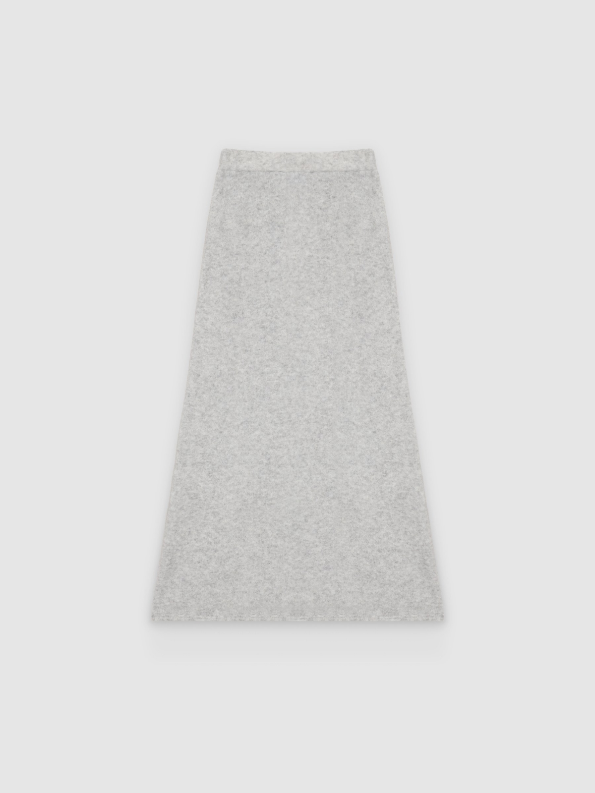 %Pto% Soft knit midi skirt off white front view