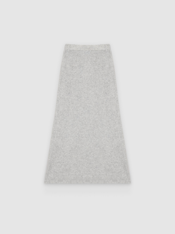  Saia midi em malha soft off white vista frontal