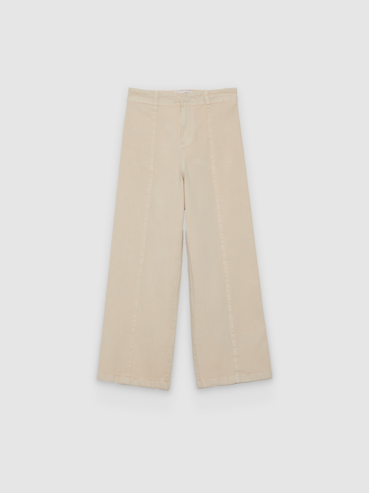 %Pto% High-waisted culotte pants sand front view