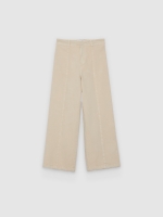 %Pto% High-waisted culotte pants sand front view