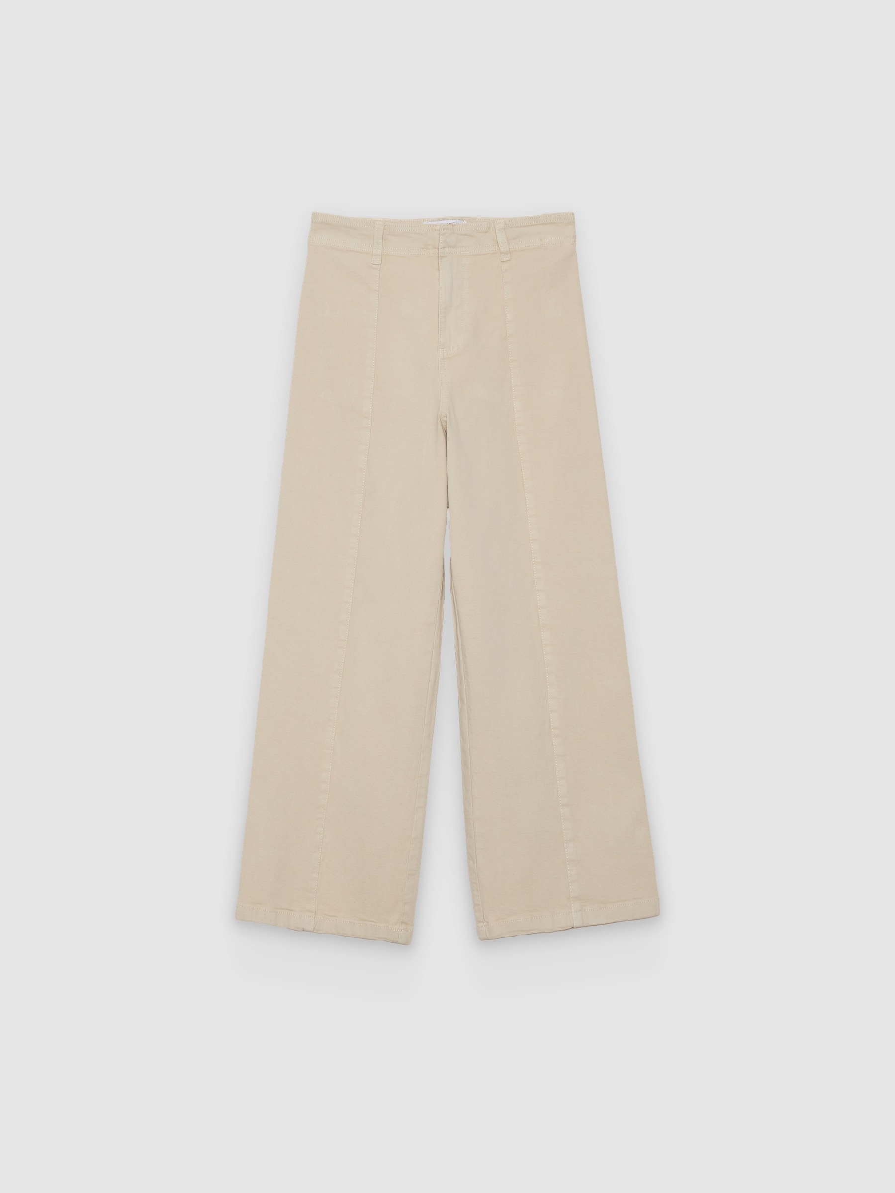  High-waisted culotte pants sand front view