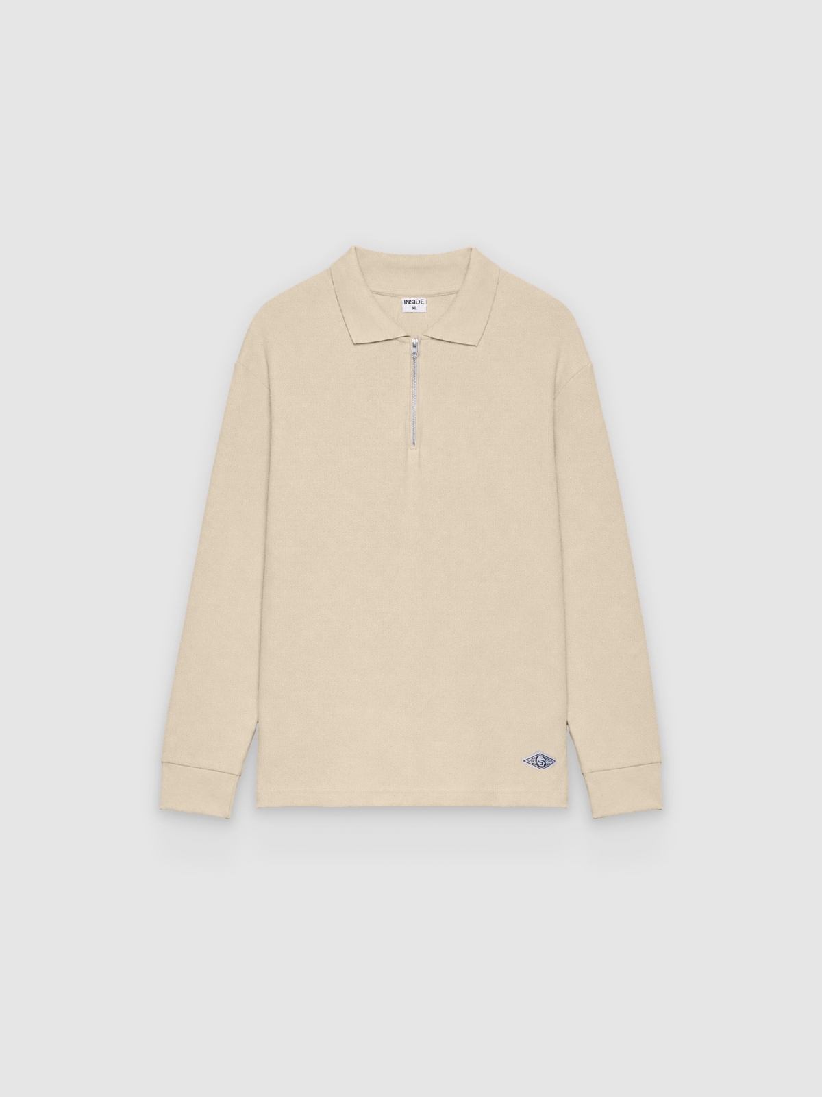 %Pto% Polo oversize manga larga liso crudo vista frontal