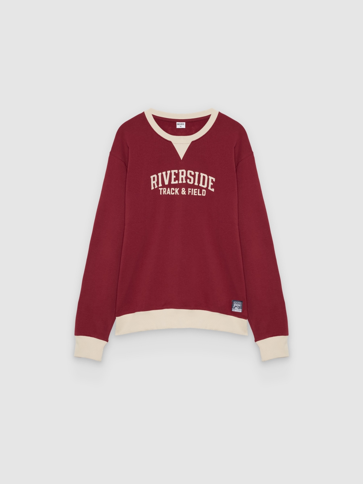 %Pto% Oversized campus text sweatshirt garnet front view