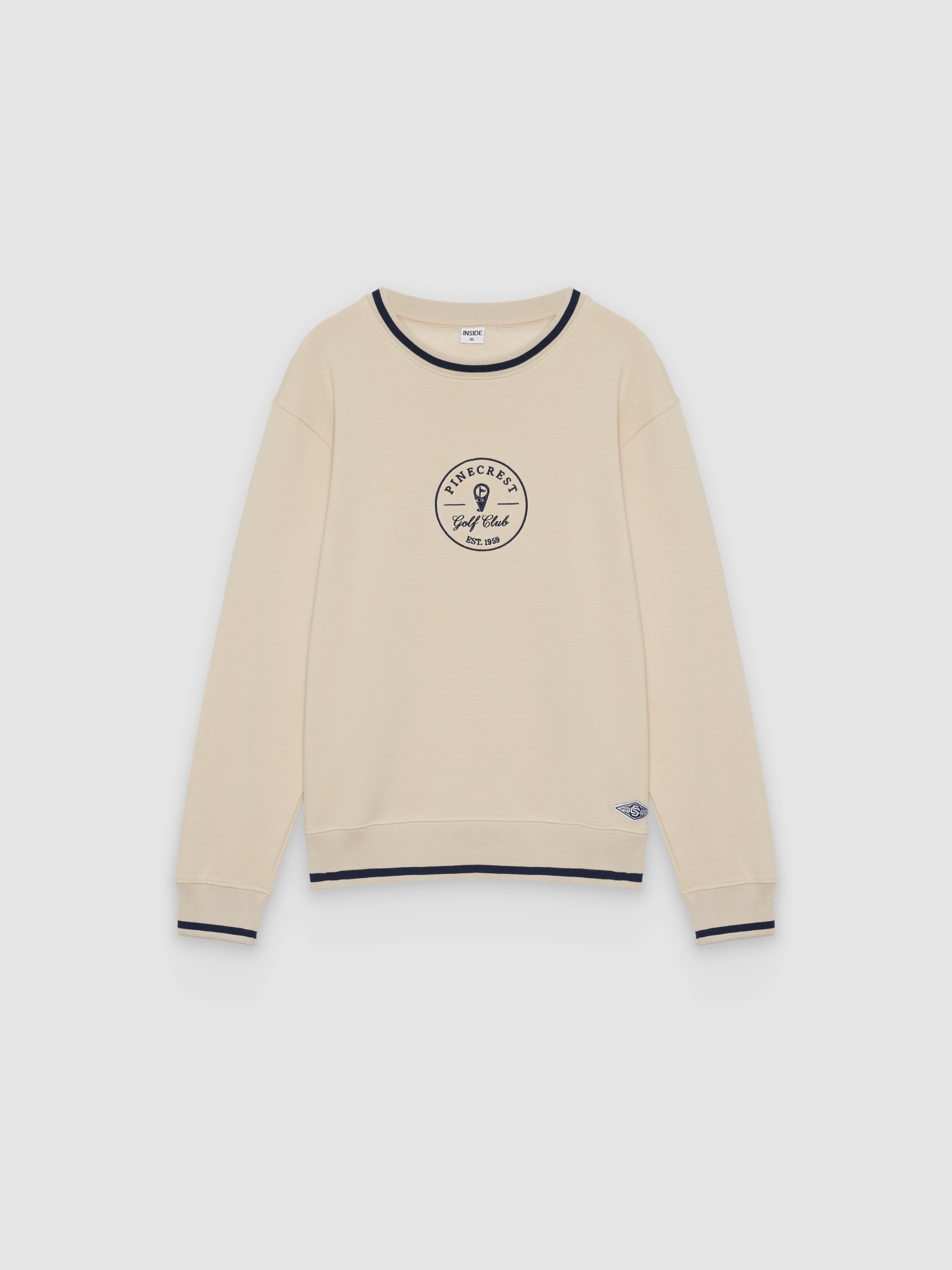 Sudadera bordada golf club oversize crudo vista media frontal