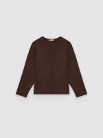 %Pto% Plain square fleece sweatshirt chocolate front view