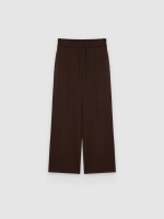 %Pto% Wide-leg fleece pants chocolate front view