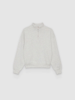 %Pto% Sudadera básica perkins con cremallera melange claro vista frontal